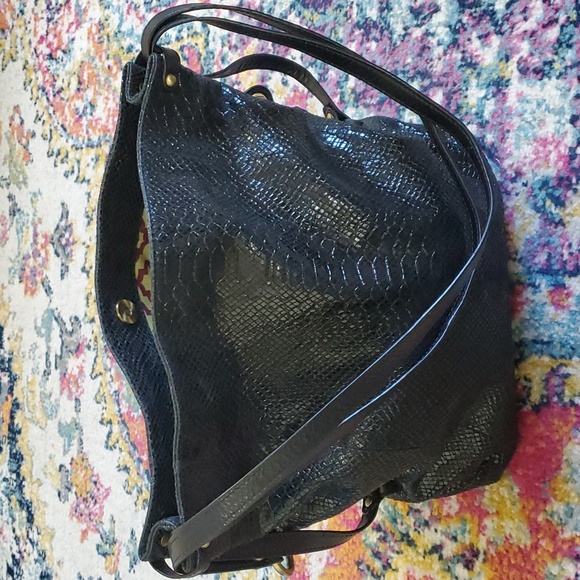 OrYANY Black Croco Embossed Parent Leather Hobo Bag - Picture 5 of 11